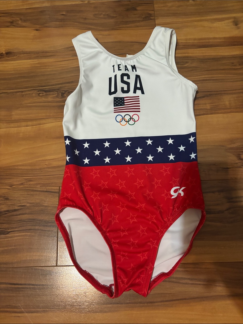 GK Red White Blue Team USA Olympic Leotard -child Medium